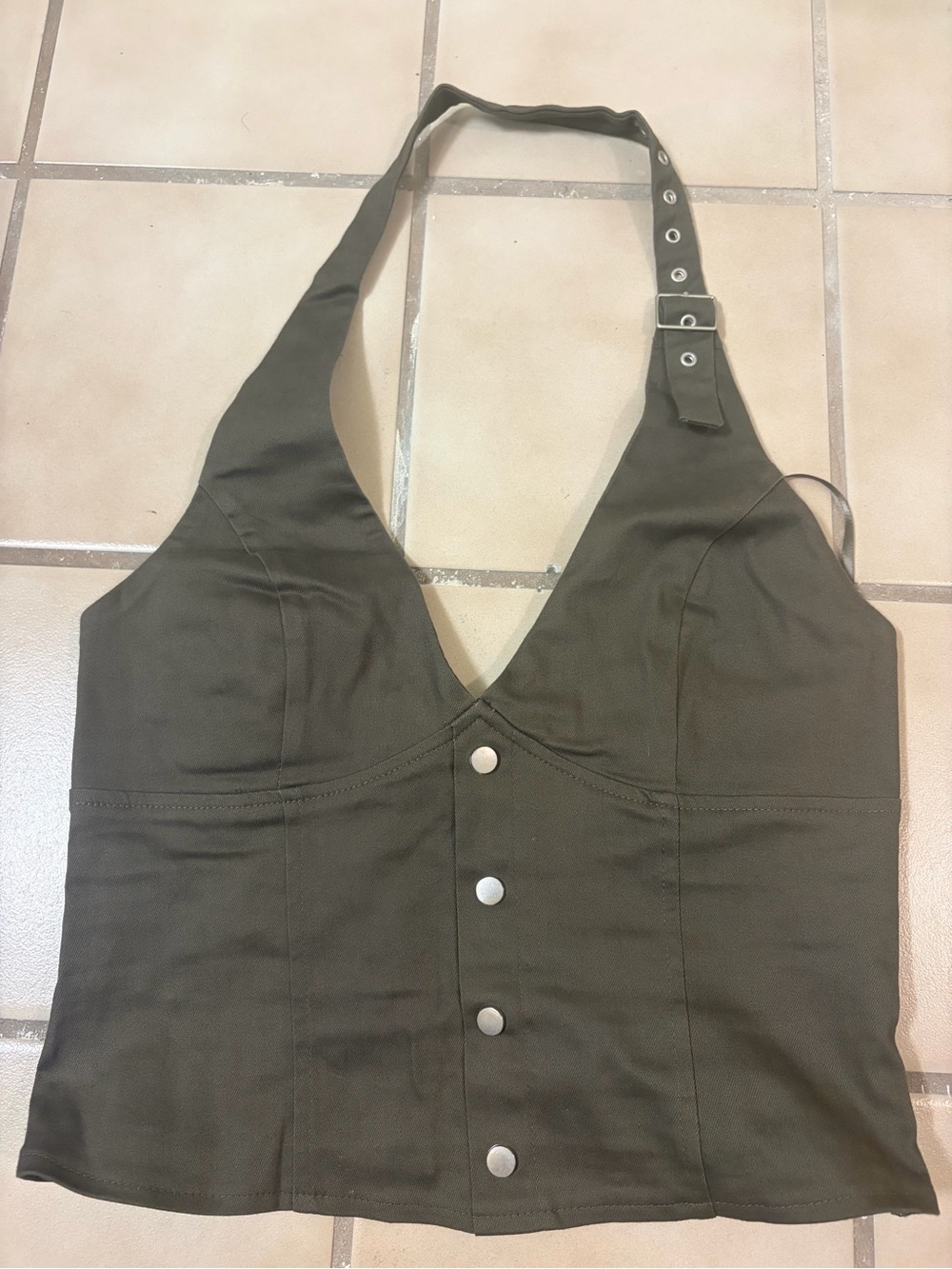 Edikted Olive Green Halter Top